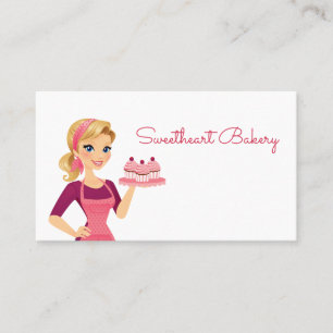 Cute Tecknad Cuppie Girl Food Bakery Pastry Shop Visitkort