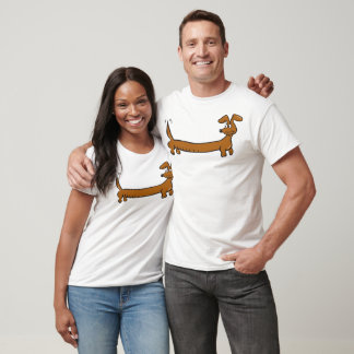 Cute Tecknad Dacshund Tee Shirt