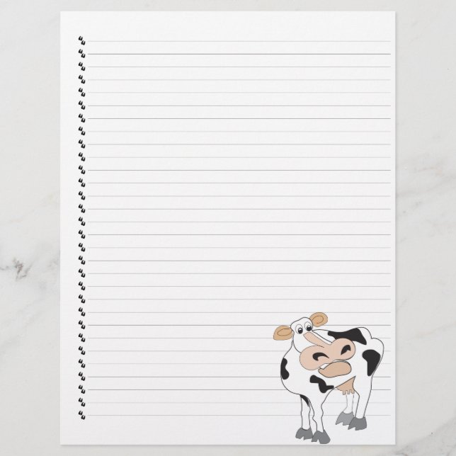 Cute Tecknad Dairy Cow Led Pet Letterhead (Framsida)