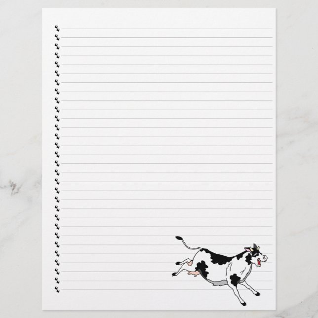 Cute Tecknad Dairy Cow Led Pet Letterhead (Framsida)