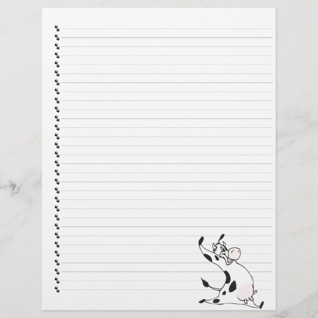 Cute Tecknad Dairy Cow Led Pet Letterhead (Framsida)