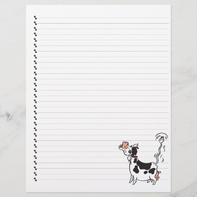 Cute Tecknad Dairy Cow Led Pet Letterhead (Framsida)