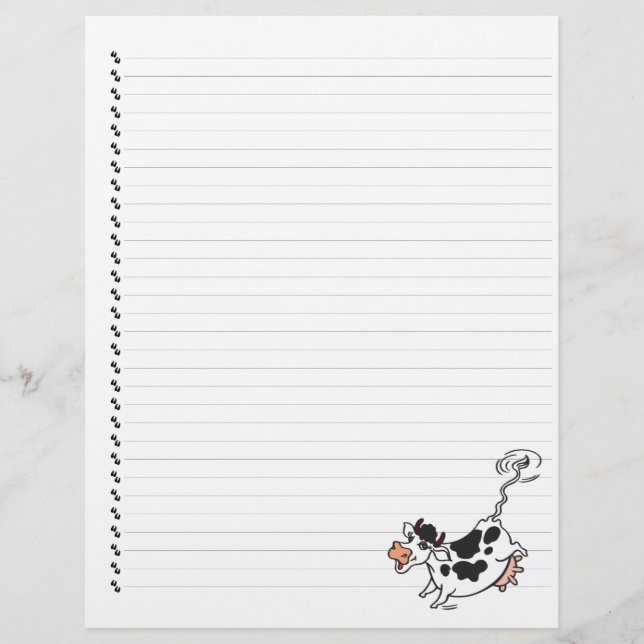 Cute Tecknad Dairy Cow Led Pet Letterhead (Framsida)