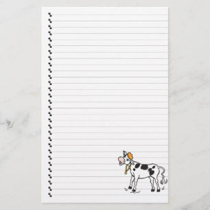 Cute Tecknad Dairy Cow Lining Pet Stationery Brevpapper
