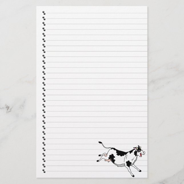 Cute Tecknad Dairy Cow Lining Pet Stationery Brevpapper (Framsida)