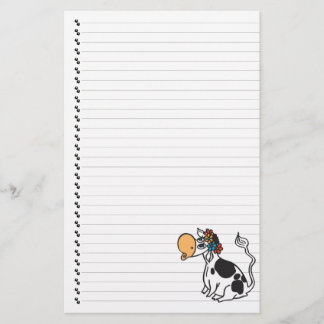 Cute Tecknad Dairy Cow Lining Pet Stationery Brevpapper