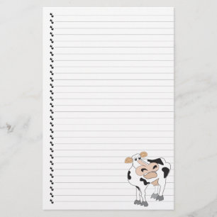 Cute Tecknad Dairy Cow Lining Pet Stationery Brevpapper
