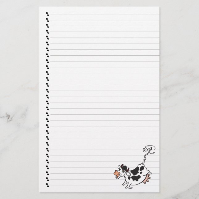 Cute Tecknad Dairy Cow Lining Pet Stationery Brevpapper (Framsida)
