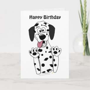 Cute Tecknad Dalmatien Hund Birthday Card-mall Kort