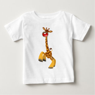 Cute Tecknad Dancing Giraffe Baby T-Shirt