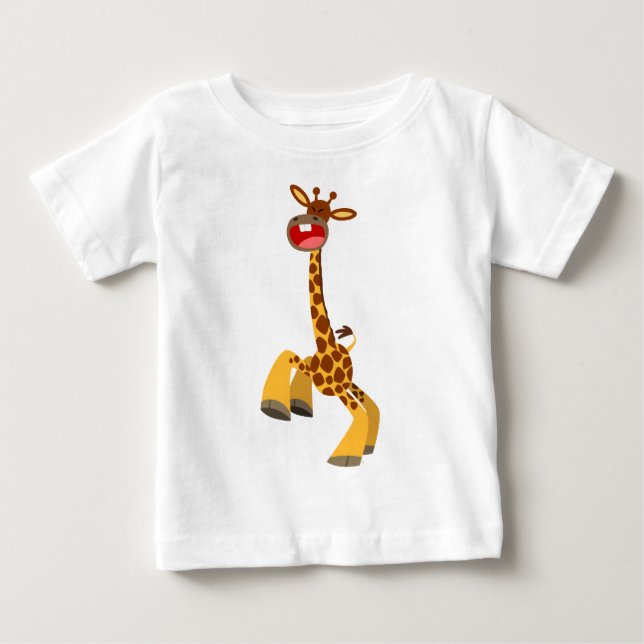 Cute Tecknad Dancing Giraffe Baby T-Shirt (Framsida)