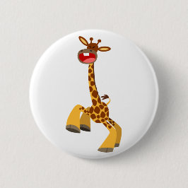Cute Tecknad Dancing Giraffe Button Badge Knapp