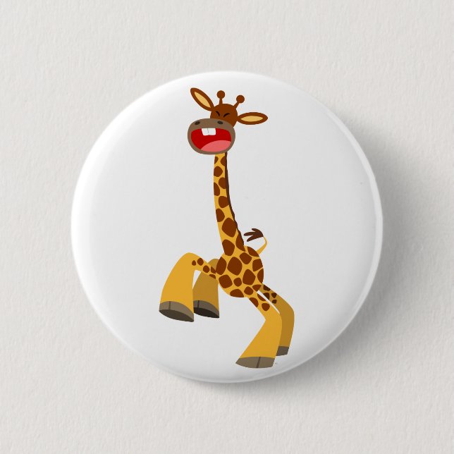 Cute Tecknad Dancing Giraffe Button Badge Knapp (Framsida)