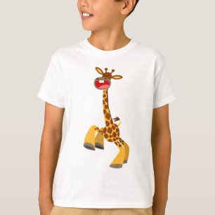 Cute Tecknad Dancing Giraffe Children T-Shirt