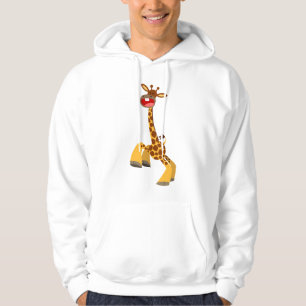 Cute Tecknad Dancing Giraffe Hoodie