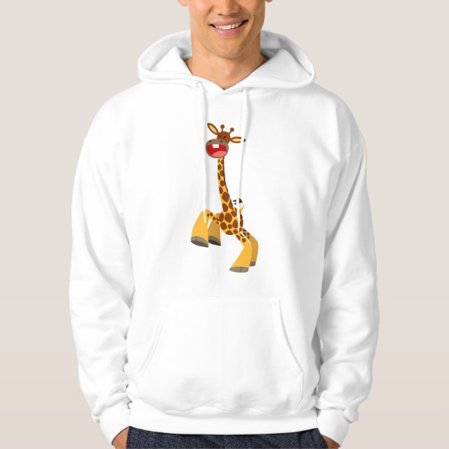 Cute Tecknad Dancing Giraffe Hoodie (Framsida)