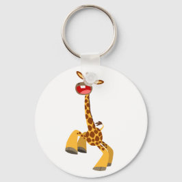 Cute Tecknad Dancing Giraffe Keychain Nyckelring