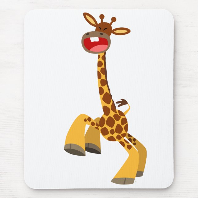 Cute Tecknad Dancing Giraffe Mousepad Musmatta (Framsidan)
