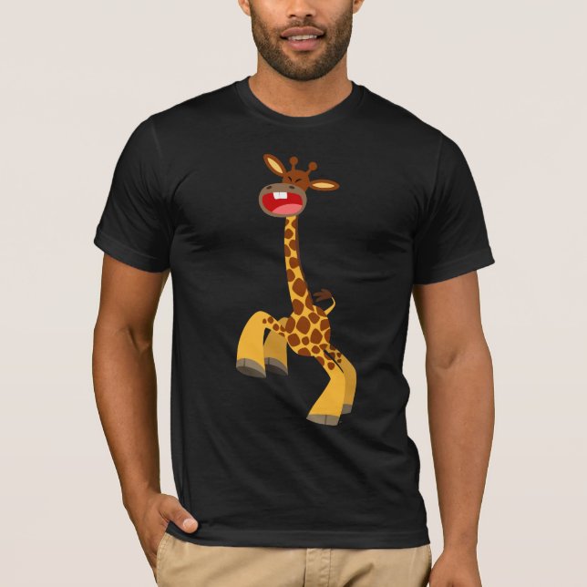 Cute Tecknad Dancing Giraffe T-Shirt (Framsida)