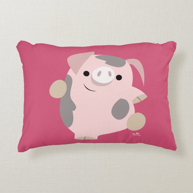 Cute Tecknad Dancing Gris accent Pillow Prydnadskudde (Framsidan)