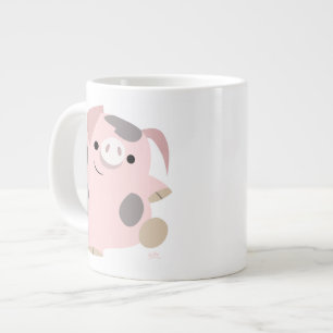 Cute Tecknad Dancing Gris Jumbo Mugg