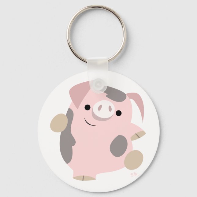 Cute Tecknad Dancing Gris Keychain Nyckelring (Framsida)