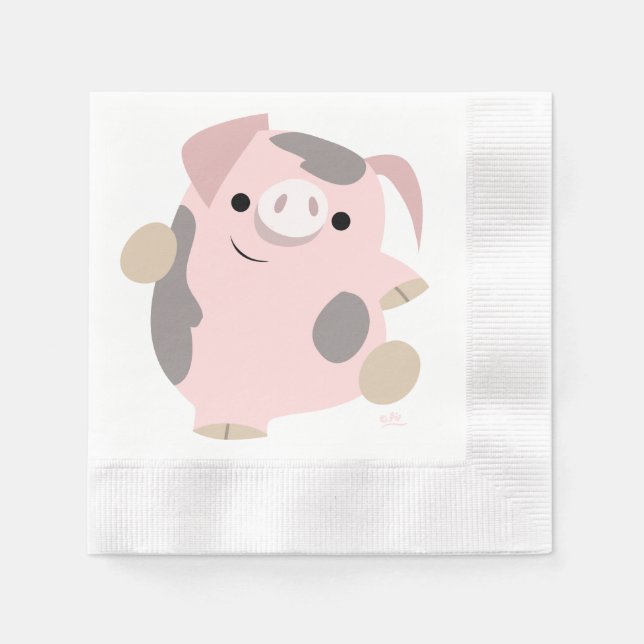 Cute Tecknad Dancing Gris Pappra Napkins Pappersservett (Framsidan)