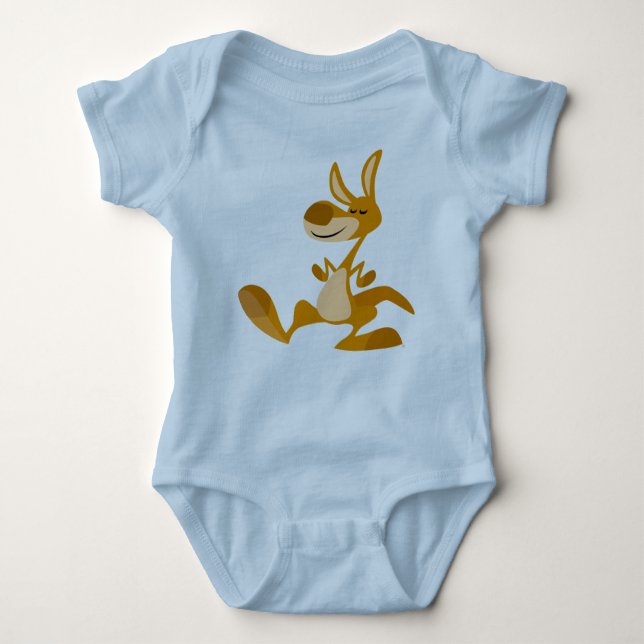 Cute Tecknad Dancing Kangaroo Baby Apparel T Shirt (Framsida)