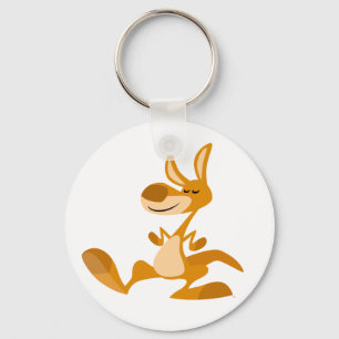 Cute Tecknad Dancing Kangaroo Keychain Nyckelring
