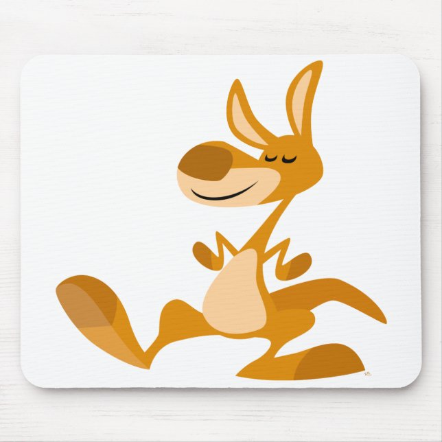 Cute Tecknad Dancing Kangaroo Mousepad Musmatta (Framsidan)