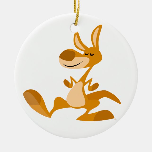 Cute Tecknad Dancing Kangaroo Ornament (Framsidan)