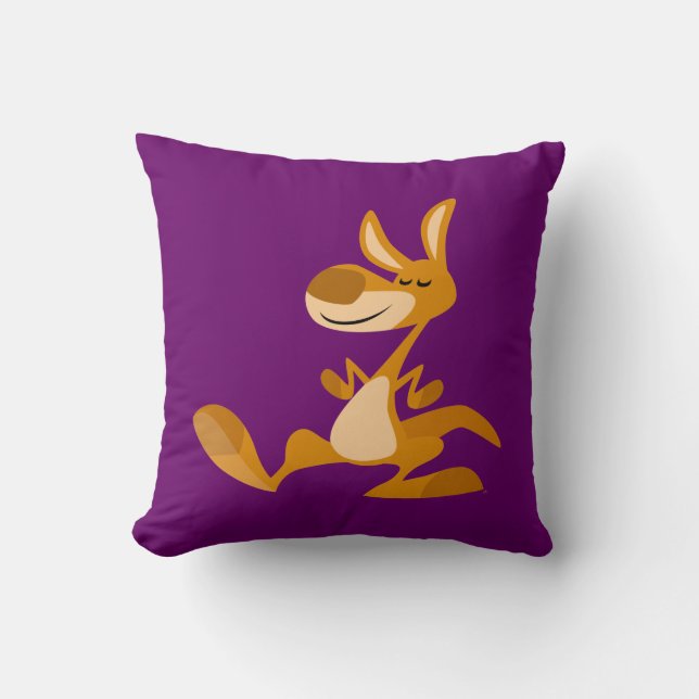 Cute Tecknad Dancing Kangaroo Pillow Kudde (Framsida)