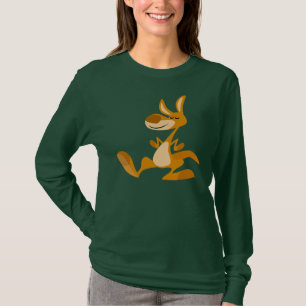 Cute Tecknad Dancing Kangaroo Women T-Shirt