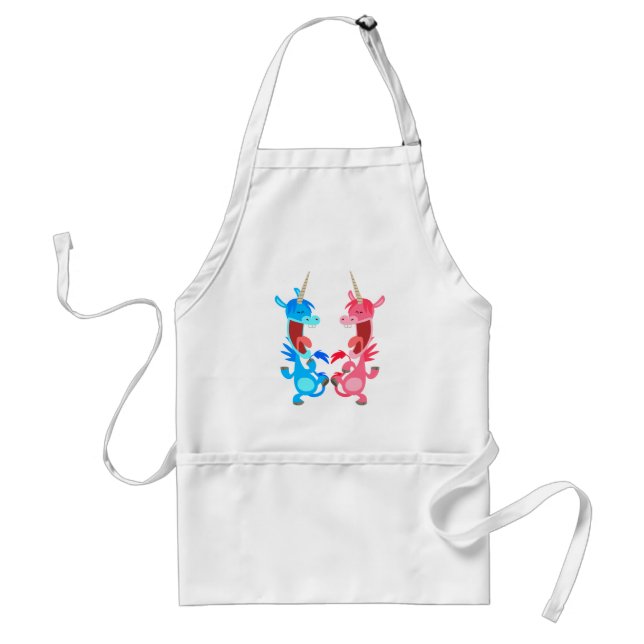 Cute Tecknad Dancing Unicorns Apron Förkläde (Framsidan)