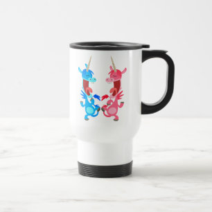Cute Tecknad Dansing Unicorns Commuter Mugg