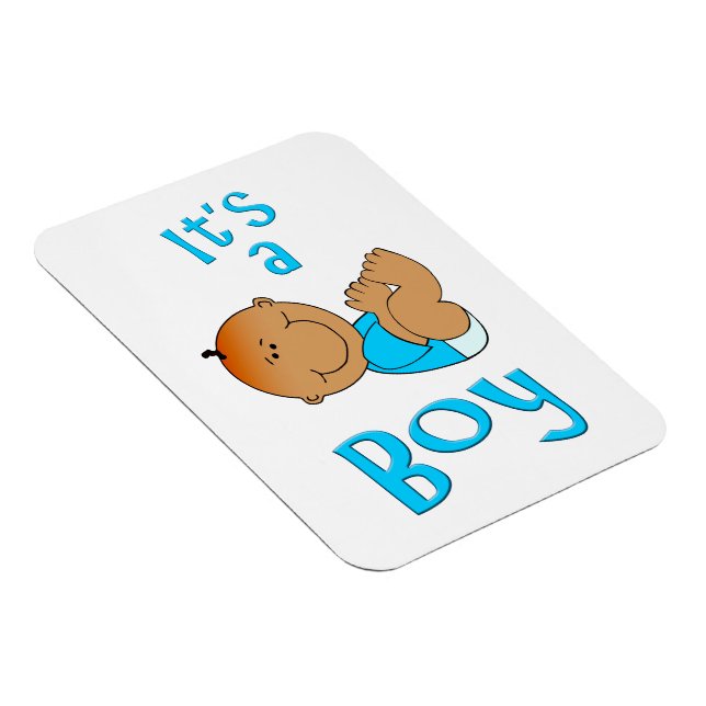 Cute Tecknad Det är en pojktext i ljusblå - Magnet (Högersidan)