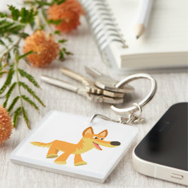 Cute Tecknad Dingo Acrylic Keychain