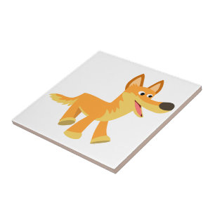 Cute Tecknad Dingo Kakelplatta