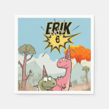 Cute Tecknad Dinosaur Birthday