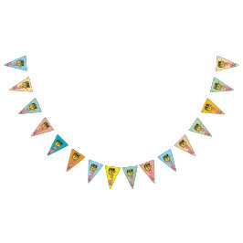 Cute Tecknad Dinosaur Birthday Vimplar