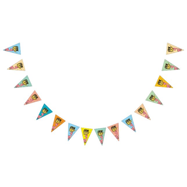 Cute Tecknad Dinosaur Birthday Vimplar (Alla)