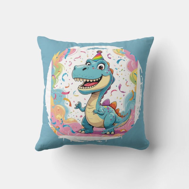 Cute Tecknad Dinosaur Dekorativ kudde (Baksida)