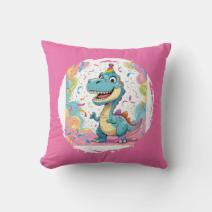 Cute Tecknad Dinosaur Dekorativ kudde med regnbåge