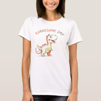 Cute Tecknad Dinosaur "Roarsome Day"! Lönsam desig T Shirt