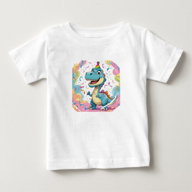 Cute Tecknad Dinosaur T-Shirt (Framsida)