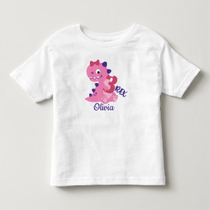 Cute Tecknad Dinosaurs 3:e födelsedagsflicka T Shirt