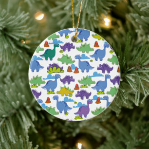 Cute Tecknad Dinosaurs Julgransprydnad Keramik