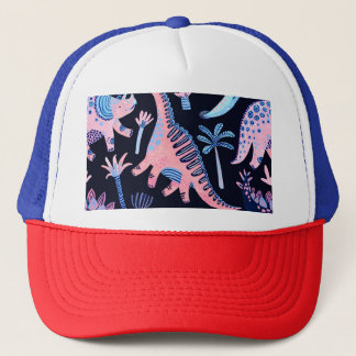 Cute tecknad dinosaurs mönster. keps