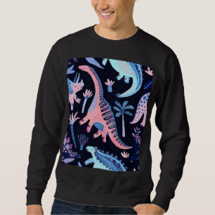 Cute tecknad dinosaurs mönster. lång ärmad tröja