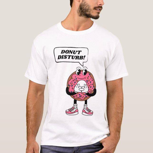 Cute Tecknad Donut Pun Tee | Foodie Gift (Framsida)